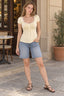 Lace Ruffle Pleated Button Blouse
