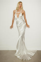 Sexy Deep V Backless Maxi Formal Dress