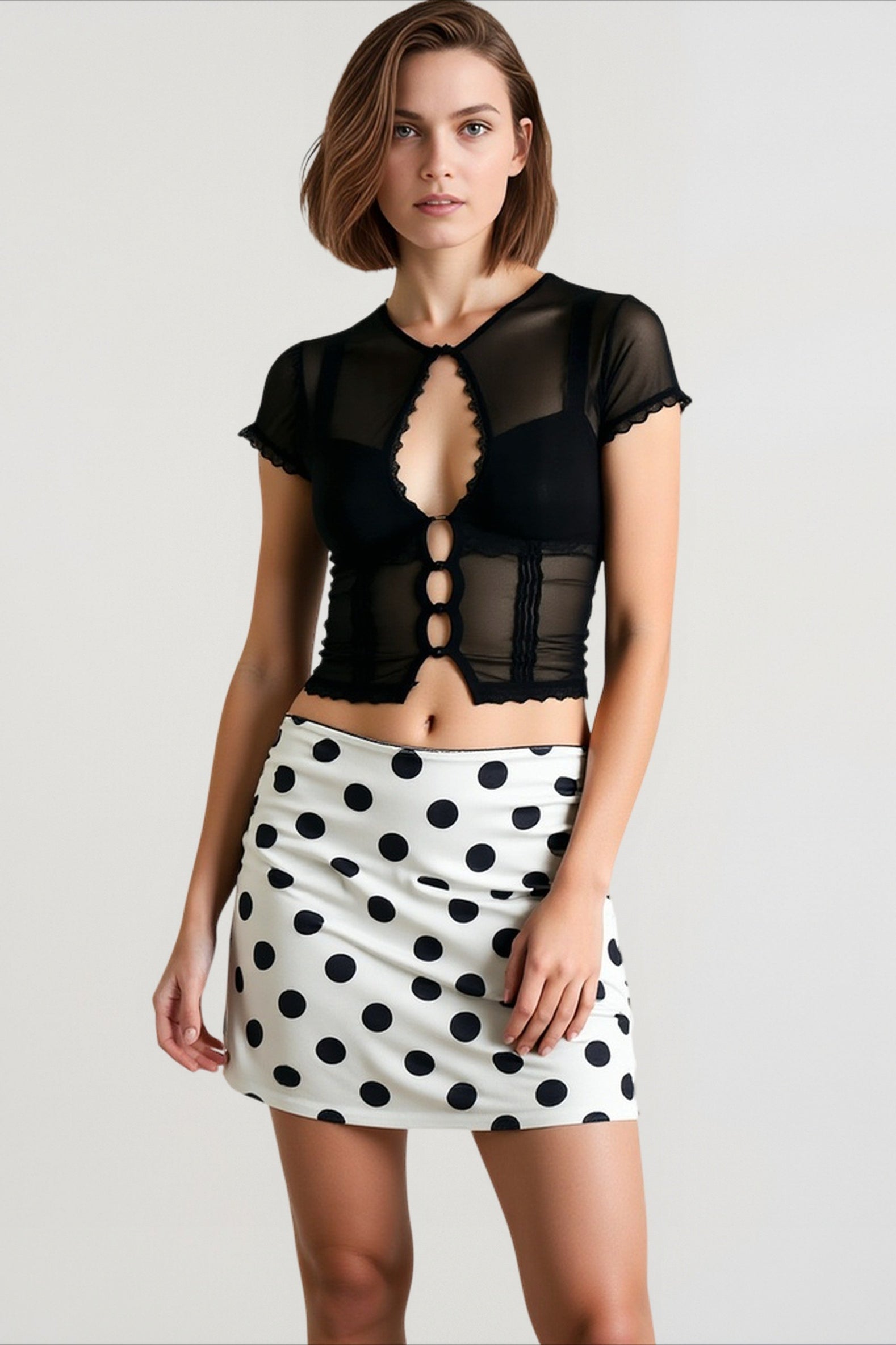 See Through Lace Fitted T-shirts Main image