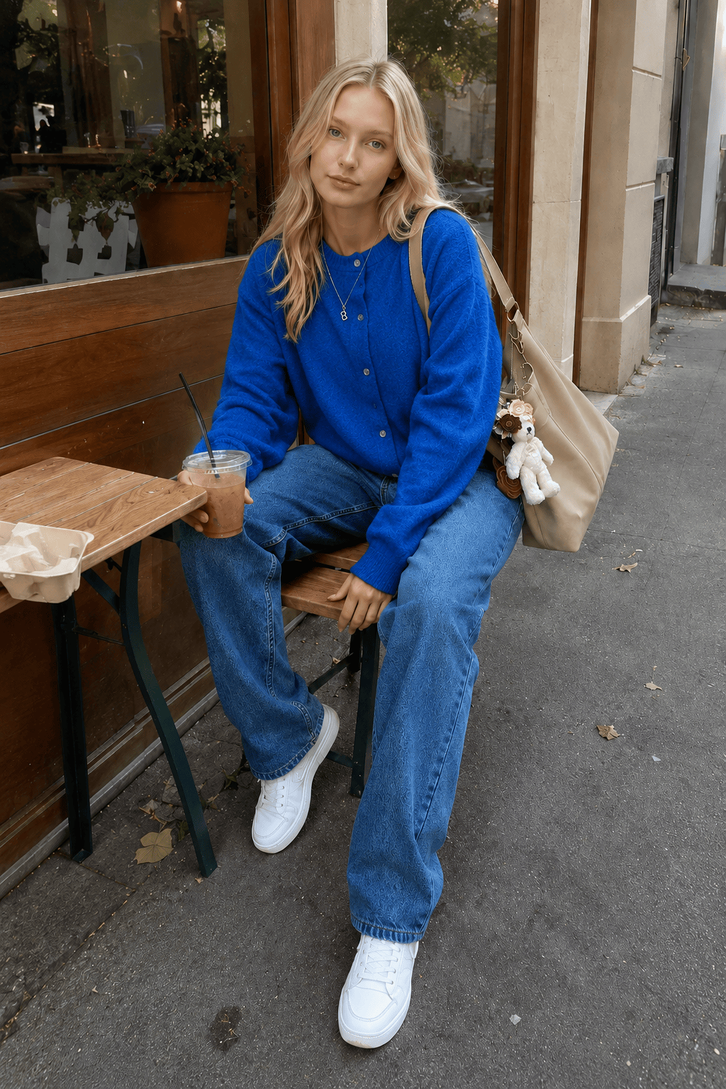 Cropped Knit Button Cardigan