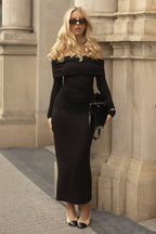 Elegant Ruched Off-Shoulder Birthday Dress