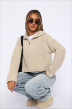 Zip Neck Knit Sweater