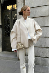 Solid Stand Graceful Collar Coat