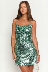 Sexy Backless Sequin Bodycon Sling Cocktail Dress