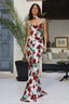 Floral Deep V Backless Maxi Dress