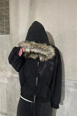 Gothic Skeleton Zip Up Hoodie