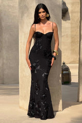 Chic Open-Back Maxi Party Dress