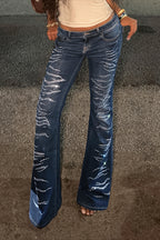 Y2K Rhinestone Low Rise Flare Leg Jeans