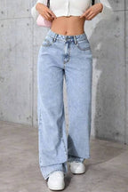 High Waist Straight Leg Wide Leg Jeans