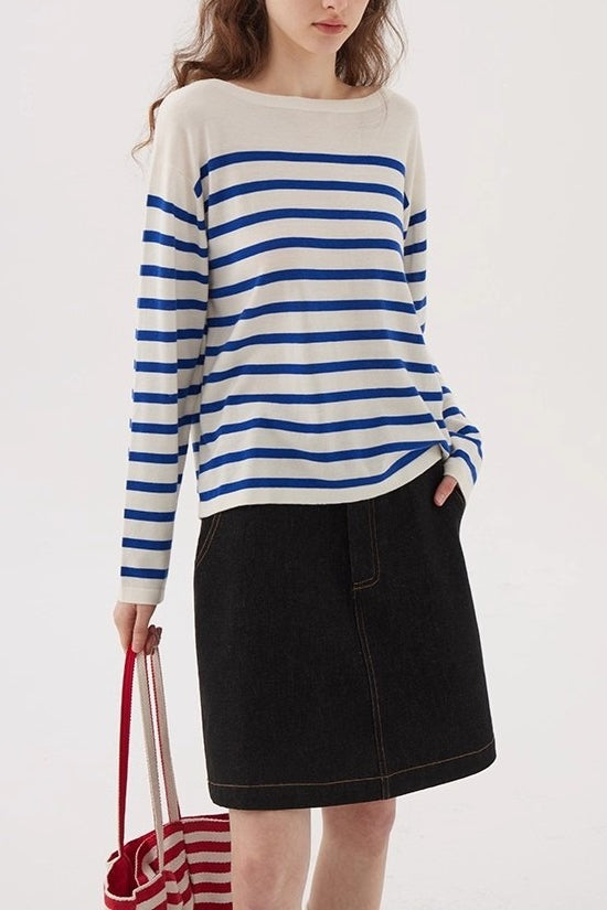 Classic Breton Long Sleeve Knit Top Secondary image