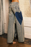Low Rise Heart Patch Straight Leg Jeans