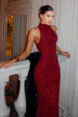 Halter Mermaid Maxi Birthday Dress