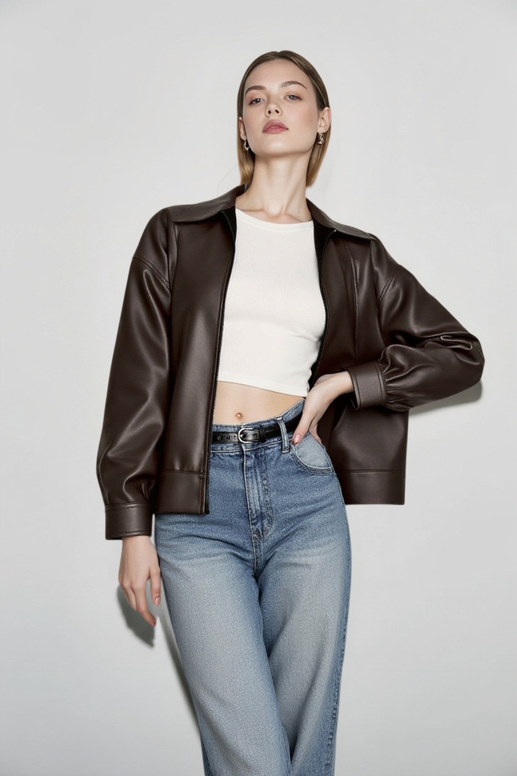 Relaxed Fit Motorcycle Style Jacket Main image