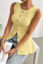 Casual Sleeveless Knit Sweater