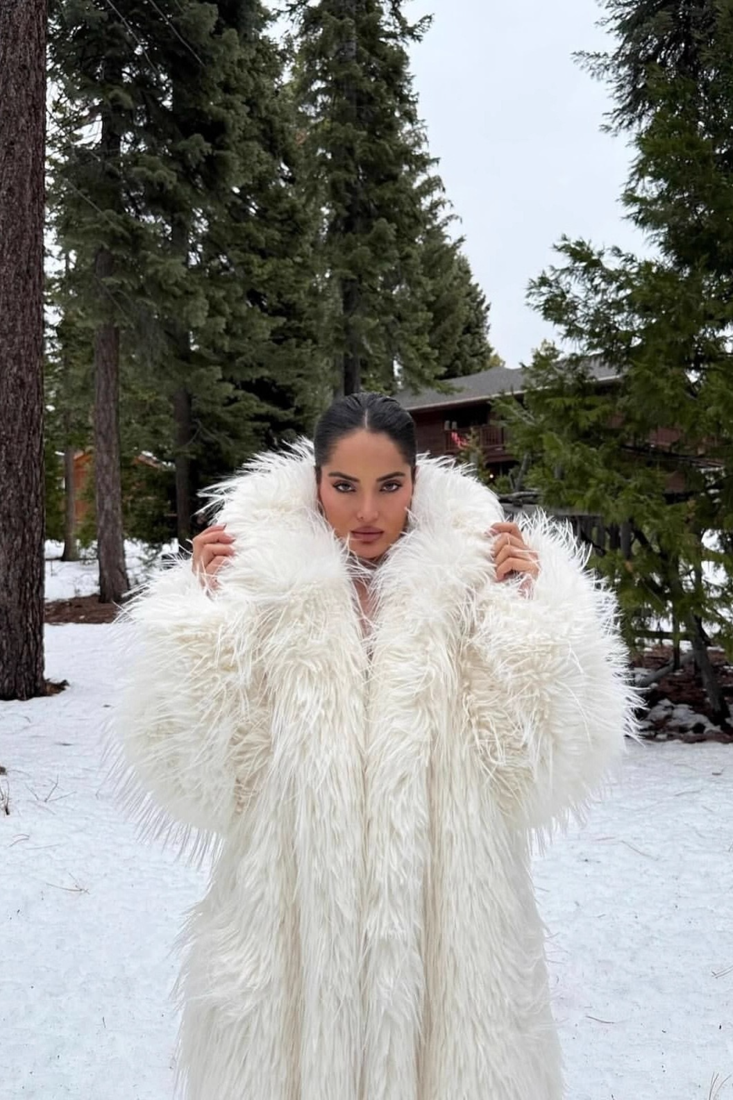 Faux Fur Long Thick Warm Plush Overcoat Main image