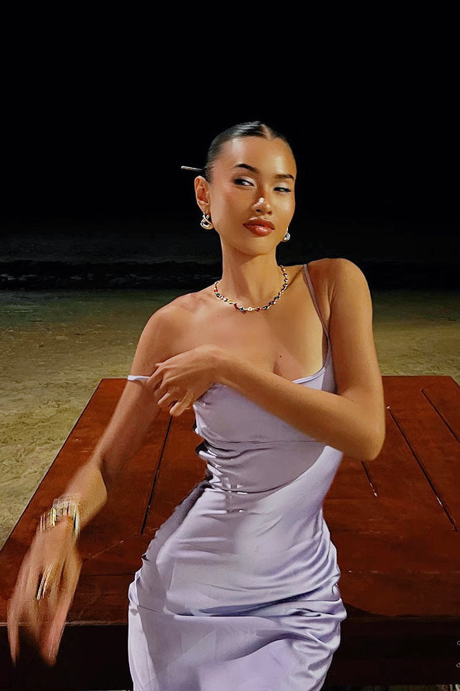 Pearl Satin Backless Bodycon Silk Dress Secondary image
