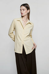 Linen V Neck Relaxed Blouse