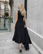 Elegant Spliced Tunic Skirt Two Piece Set