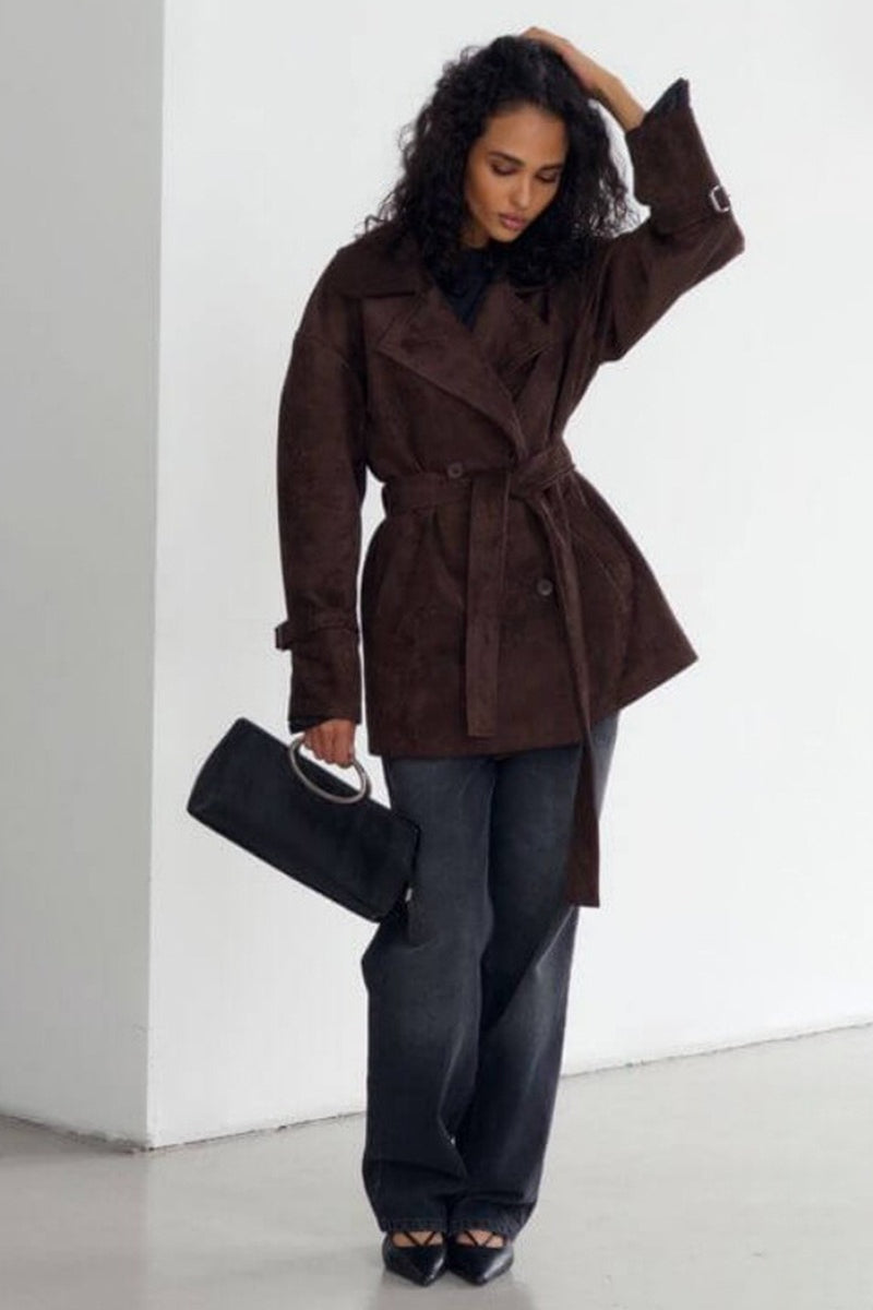 Vintage Suede Notch Collar Coat Secondary image