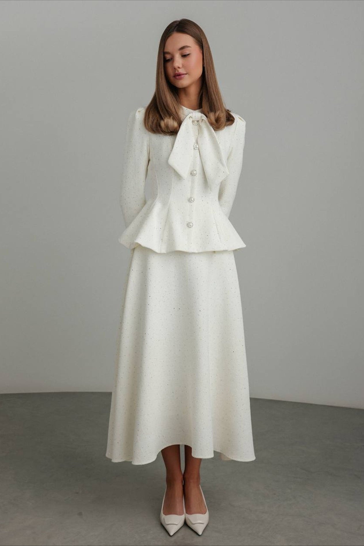 Sequin Tweed Bodycon Skirt Tweed Suit Set Main image