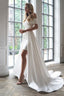 Convertible Satin Sheath Wedding Dress