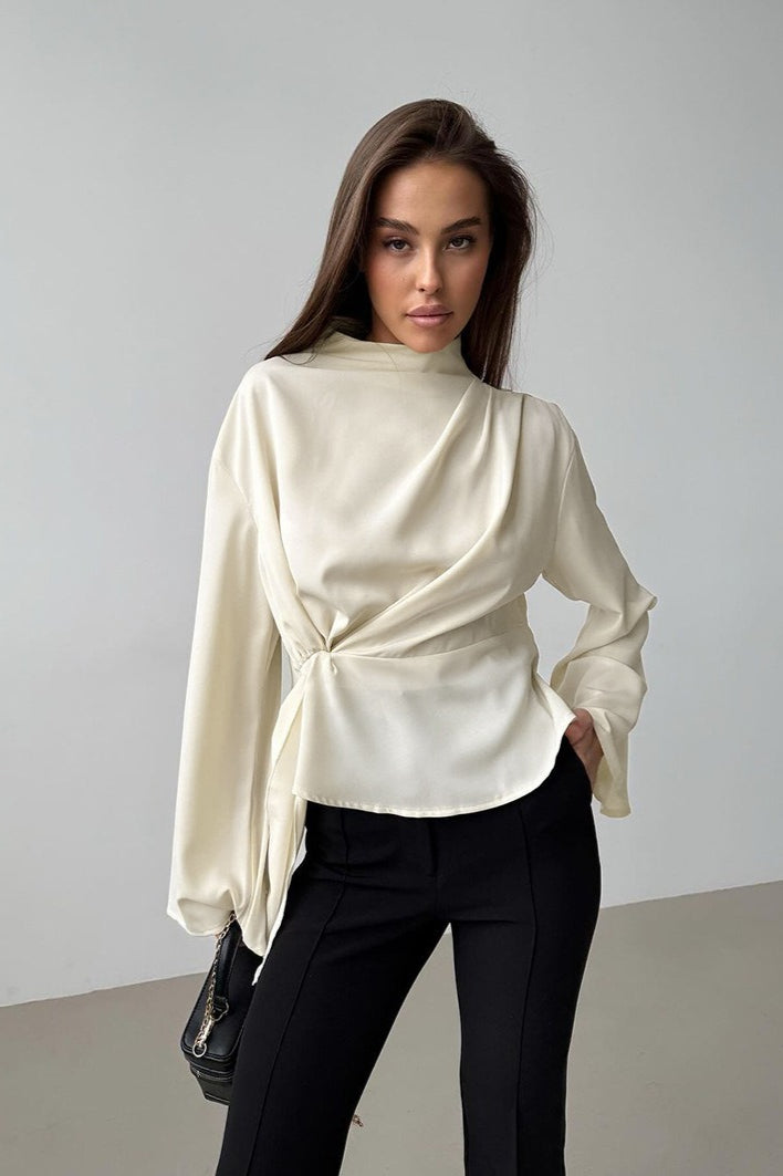 Mandarin Collar Chiffon Blouse Secondary image