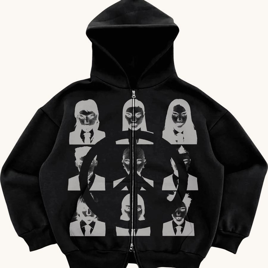 Y2K Street Zip Loose Pocket Sporty Hoodie Secondary image