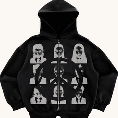 Y2K Street Zip Loose Pocket Sporty Hoodie