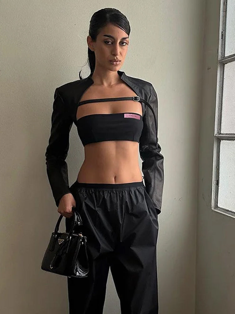 Extra Short Buckle Crop Jacket Main image