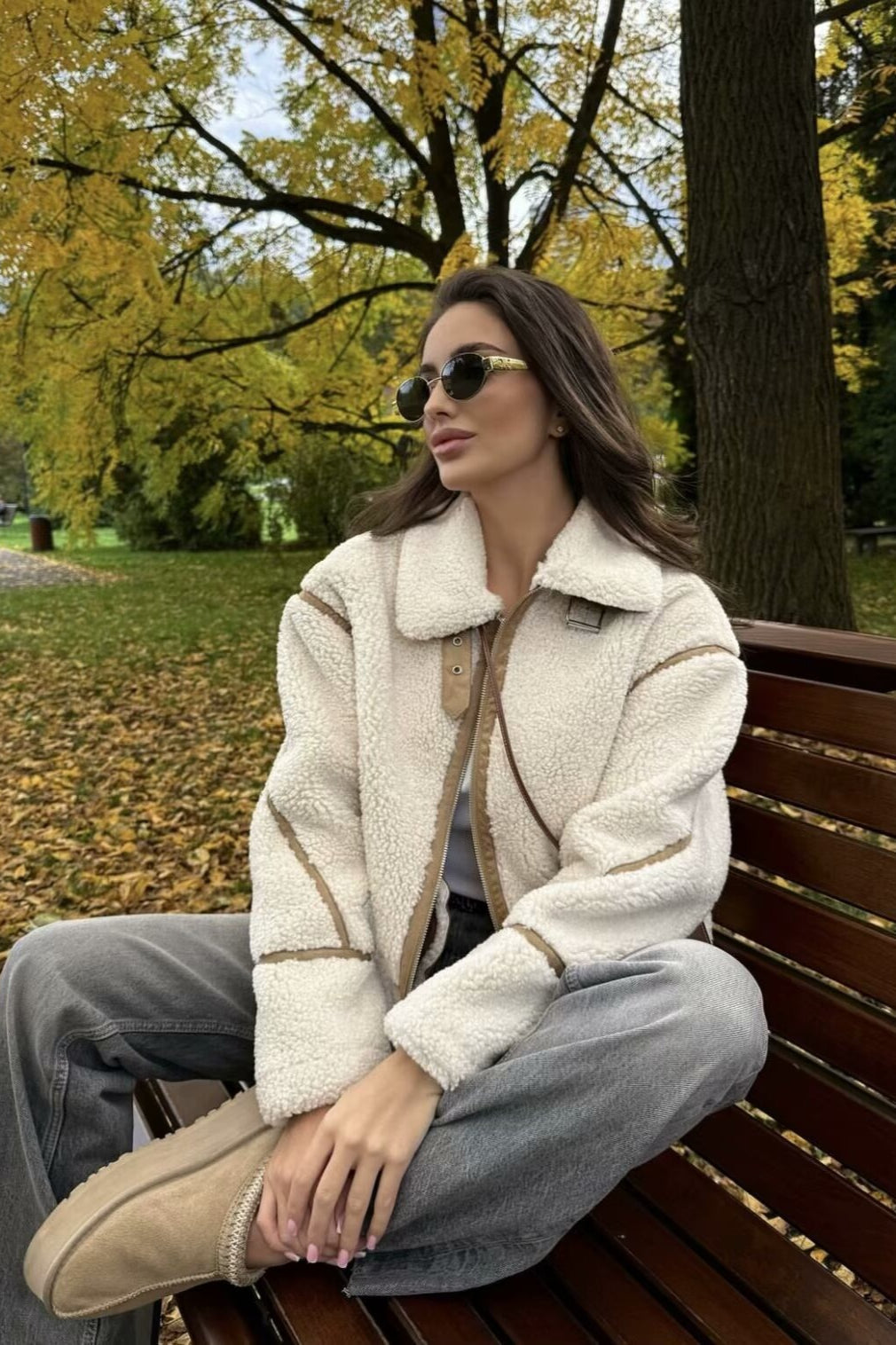 Lapel Faux Shearling Fleece Coat Main image