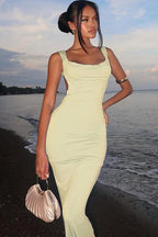 Chic Elegant  Backless Slim Bodycon Bow Formal Dress