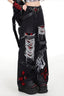 Distressed Patchwork Cargo Wide Leg Jeans