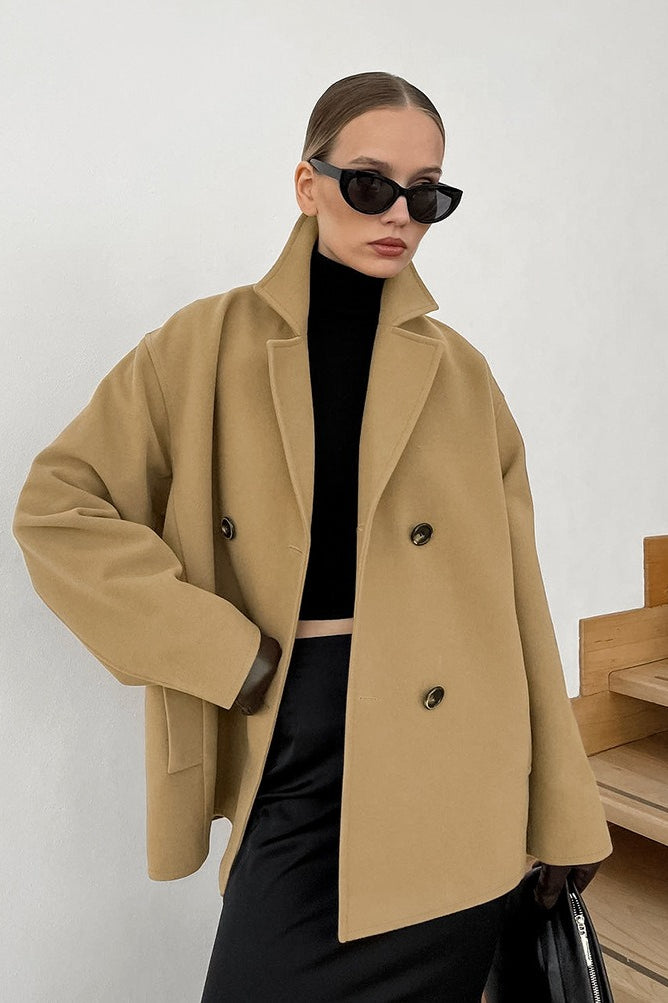 Heavyweight Brown Wool Blend Coat Main image