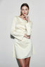 French Satin Cut Out Back Tie Graduation Party Dress