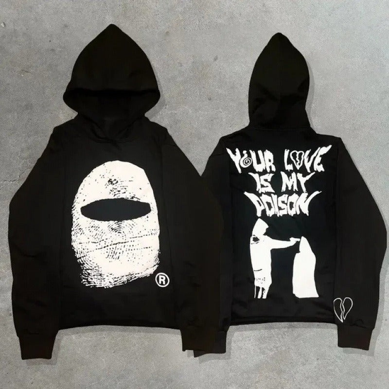 Gothic Print Zipper Hoodie Secondary image