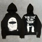 Gothic Print Zipper Hoodie