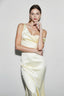 Solid Color Asymmetrical Shoulder Backless Strapless  Formal Dress