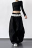 High Waist Lace Paneled Straight Wide Leg Floor Length Jeans