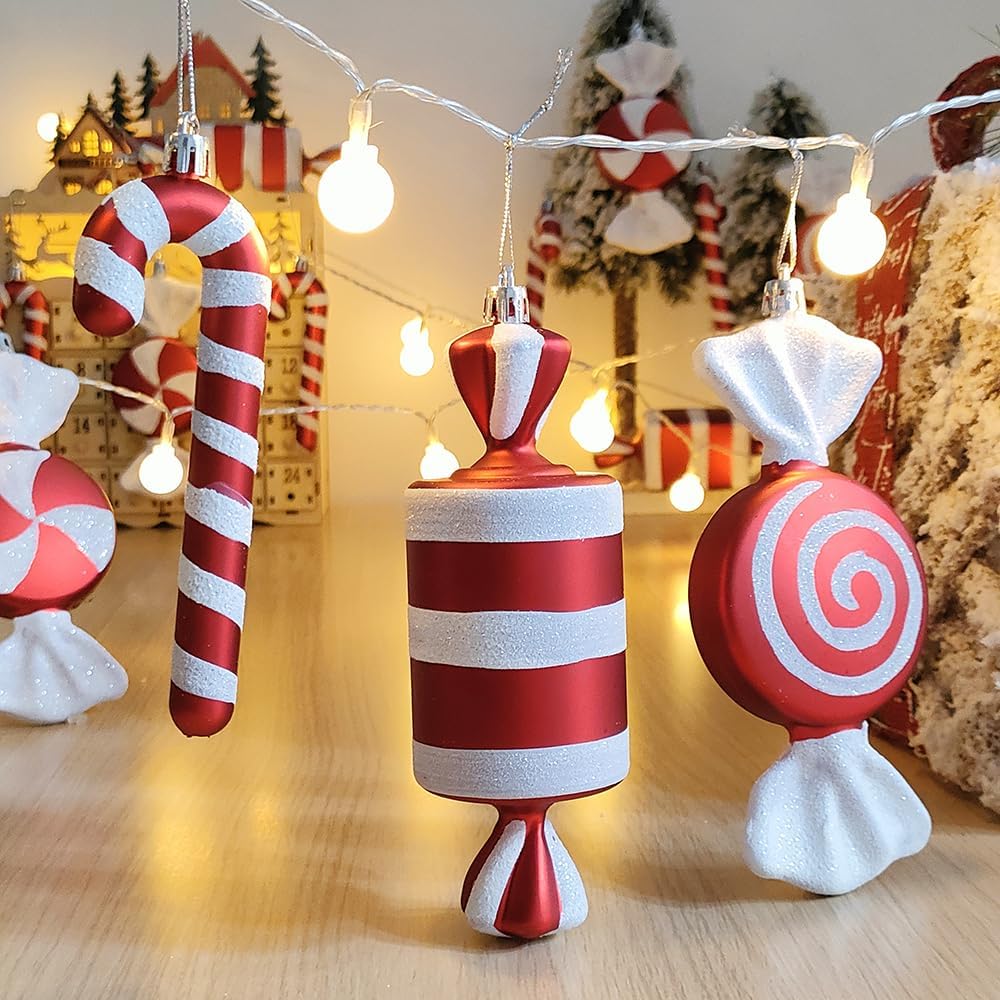 Candy Cane Lollipop Ornaments - Set of 14