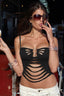 Solid Color Cut Out Backless Bodycon Cami Top