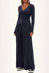 Effortless Wide Leg Pants Casual Comfort Two Piece Set