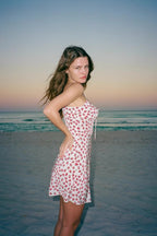Strapless Floral Ruched Mini Dress