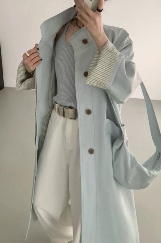 Relaxed Midi Blend Panel Design Overcoat