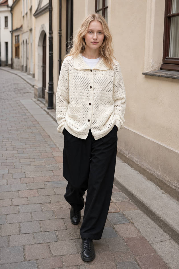 Openwork Knit Cardigan