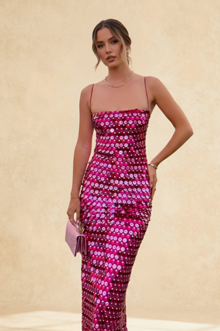 Sequin Versatile Stylish Irregular Midi Dress Main image