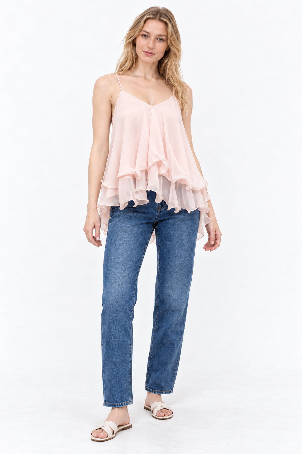 Tie Back Ruffle Layering Cami Top Main image