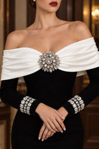 Elegant Sequin Sexy Off-the-Shoulder Evening Dress