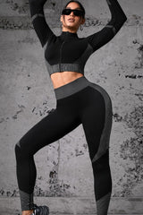 Workout Zip Top Training Pants Activewear Set