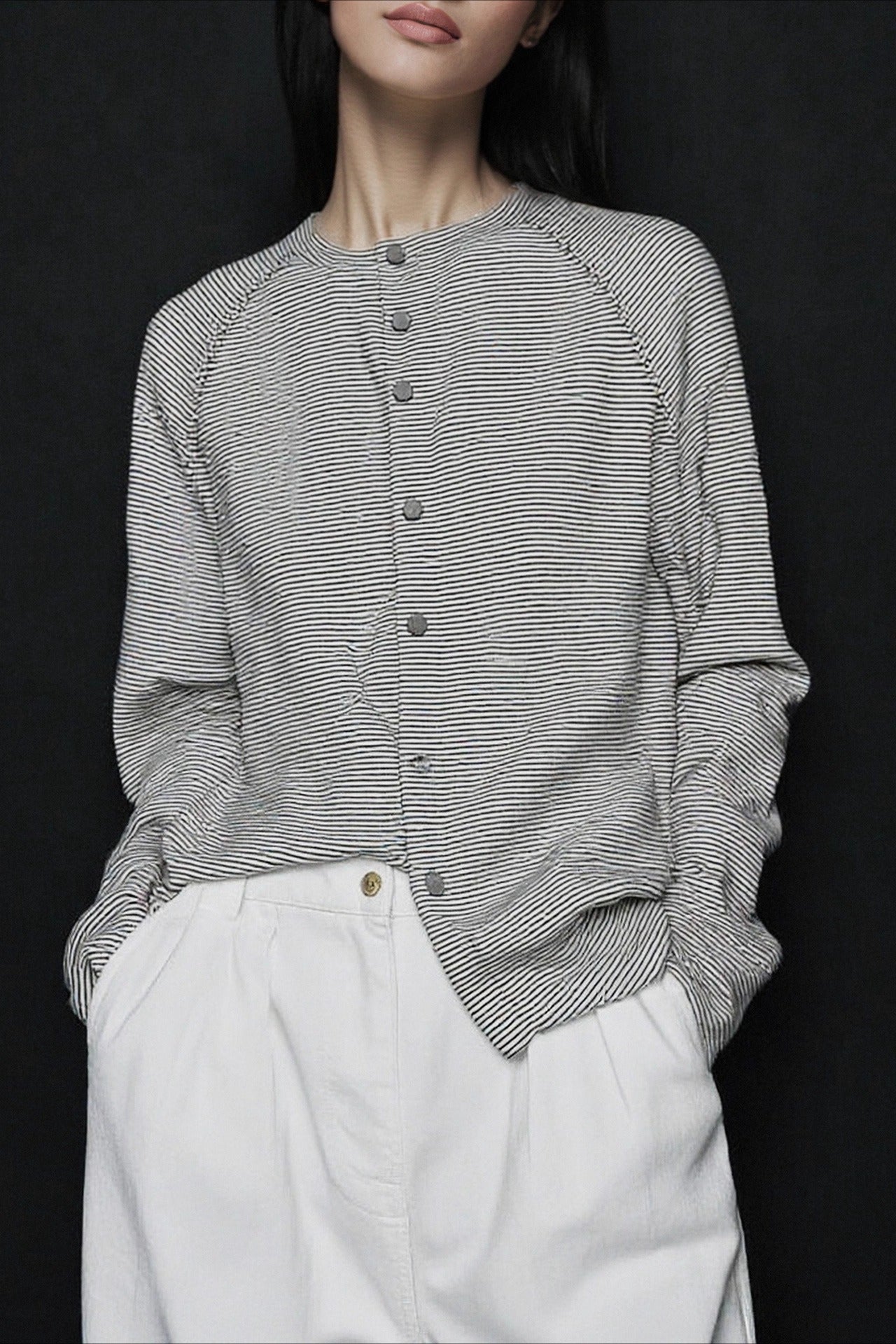 Relaxed Fit Striped Knit Top Main image