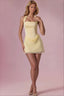 Structured Square Neck Draped Mini Dress